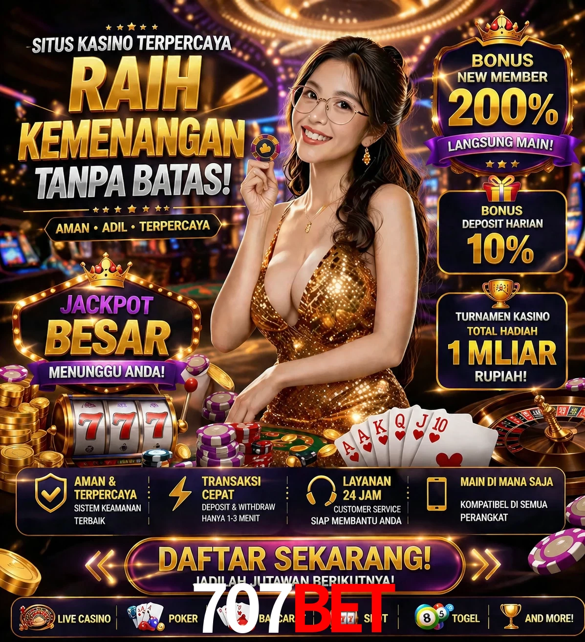 Roleta e blackjack 707Bet